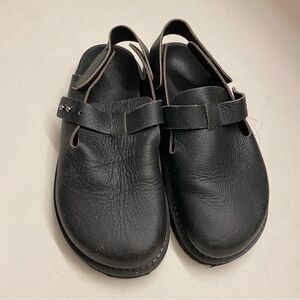 Zara Girls kids Black faux leather clogs mules slip on shoes 35 /US 2.5